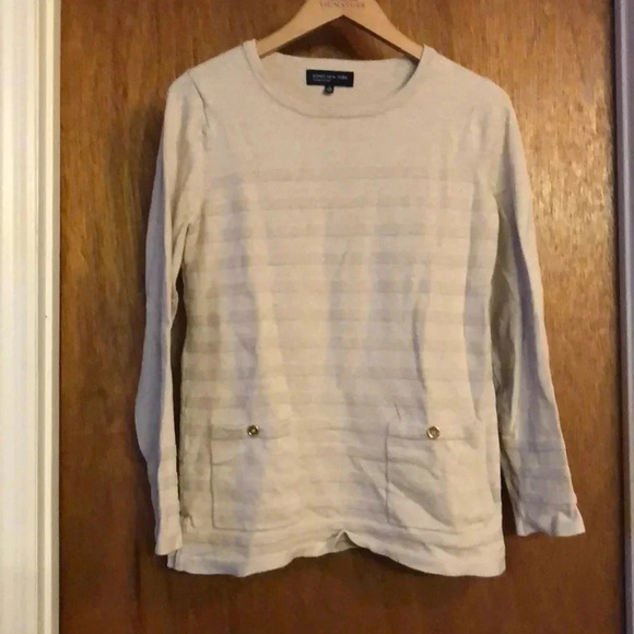 𝅺jones ny ribbed cream sailor sweater‎ - Picture 1 of 5